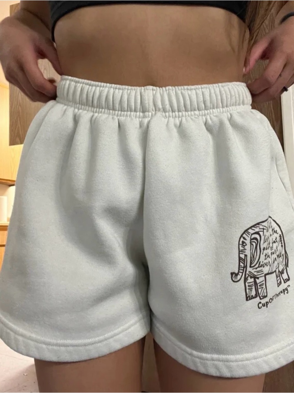White Elephant Graphic Sweatshorts
